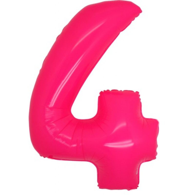 40" Numero 4 Rosa Neon